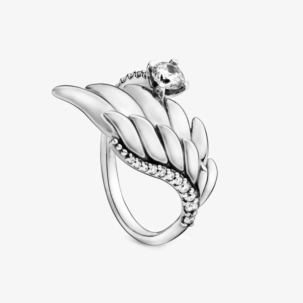 

2019 Winter New Arrival 925 Sterling Silver Women Rings Sparkling Angel Wing Ring for Engagement Jewelry Anniversary