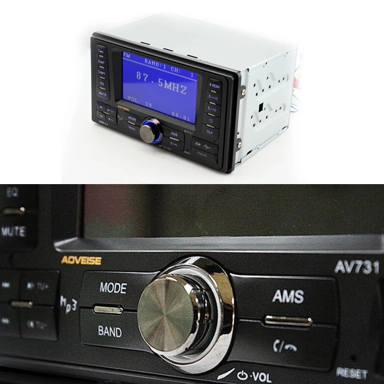 Aoveise Автомобильный Mp3 U Дисковый привод, автомобильный аудио радиоприемник, большой экран с резервным копированием Av731