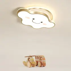 Светодиодный потолочный светильник с милым золотым мультяшным облаком для детской комнаты, для мальчиков и девочек, для спальни, теплый
