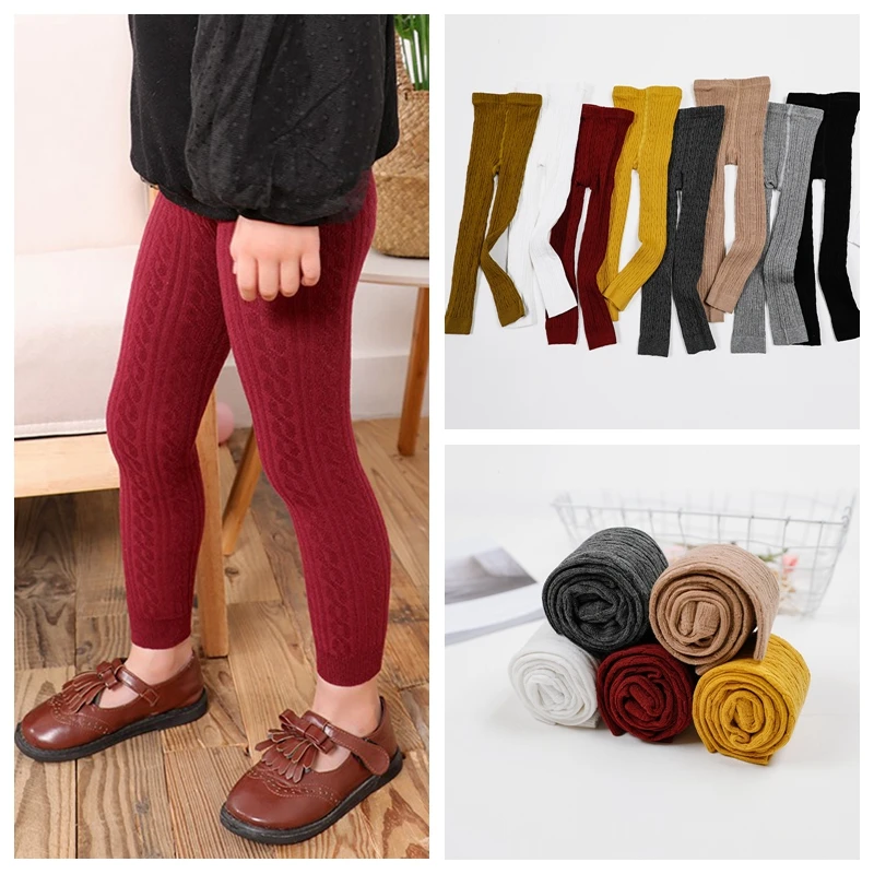 

Kid Girls Leggings Girls Cotton Pants Toddler Kids Solid Casual Stockings Children 1-8Y Winter Warm Pant