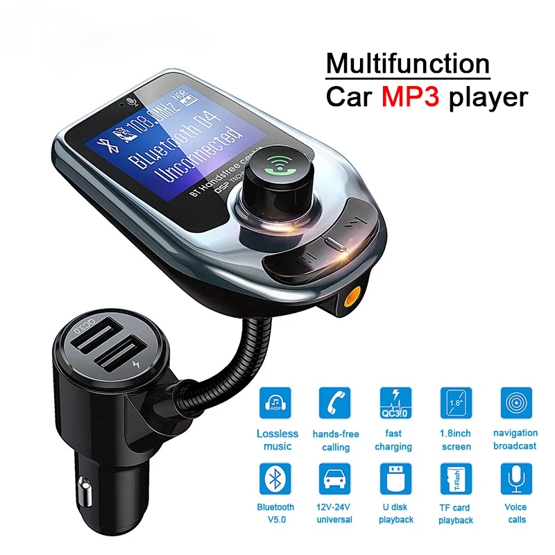 New Mp3 Player Bluetooth Car Kit Music Player FM Transmitter Modulator with  3.0a Dual Usb Car Charger Speakers AUX Connection|Car MP3 Players| -  AliExpress