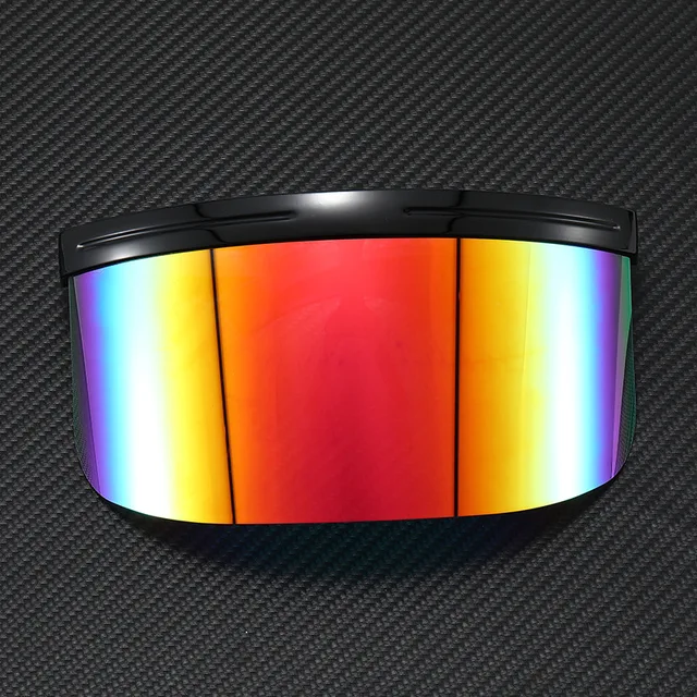 Oversized Windproof Mask Goggles Sunglasses Women Fashion One Piece Rimless Sunglasses Men Outdoor UV400 Crystal Glasses O960 Black-Red