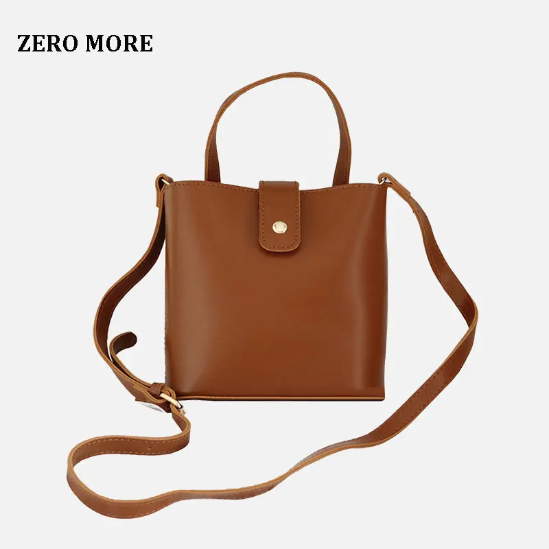 

ZERO MORE Women Shoulder Bucket Bag Hasp Zipper PU Leather Handbags for Female Designer Solid Bags bolsos grandes para mujer