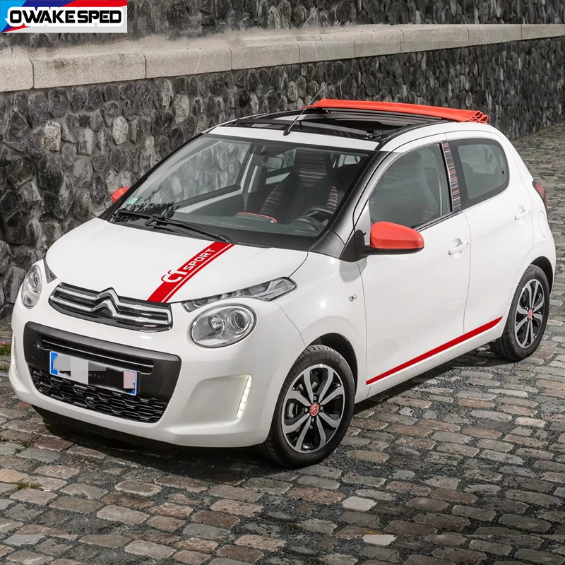 Полосы из углеродного волокна для Citroen C1 автомобильный капот крышка двигателя