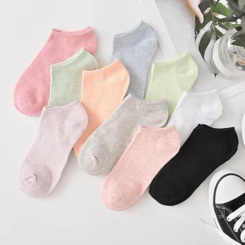 

Womens Socks Low Cut Ankle Casual Thin Short Socks Solid Color Socks for Summer Spring LL@17
