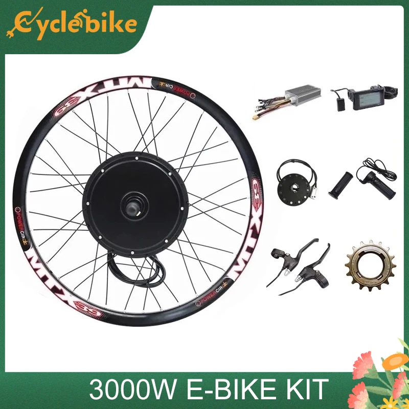 US $402.50 135mm Dropouts EBike Kit 48V72V 3000w E Bike Conversion Kit 90kmH Speed 3000W Ebike Conversion Kit
