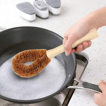 Kitchen Brush Heads 5 Pcs Scrub Brush Plant Based Cleaning Brush Set Dish Vegetable Cleaning Bathroom Kitchen Cleaning Tools Set 4