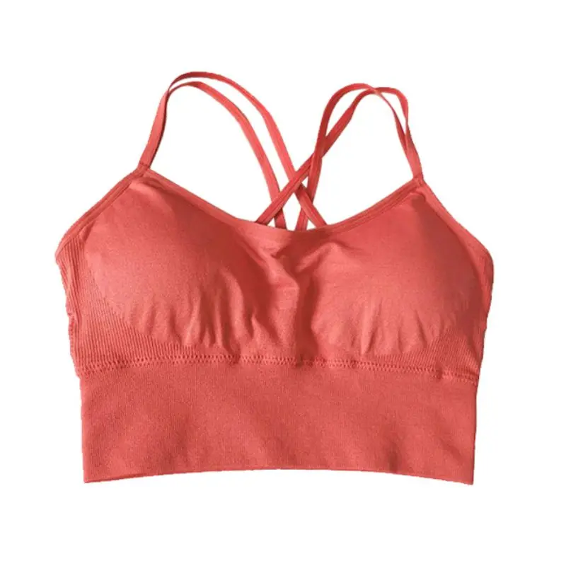 Женский однотонный Быстросохнущий дышащий спортивный бюстгальтер с тонким плечевым ремнем для фитнеса, бега, занятий спортом без стального кольца