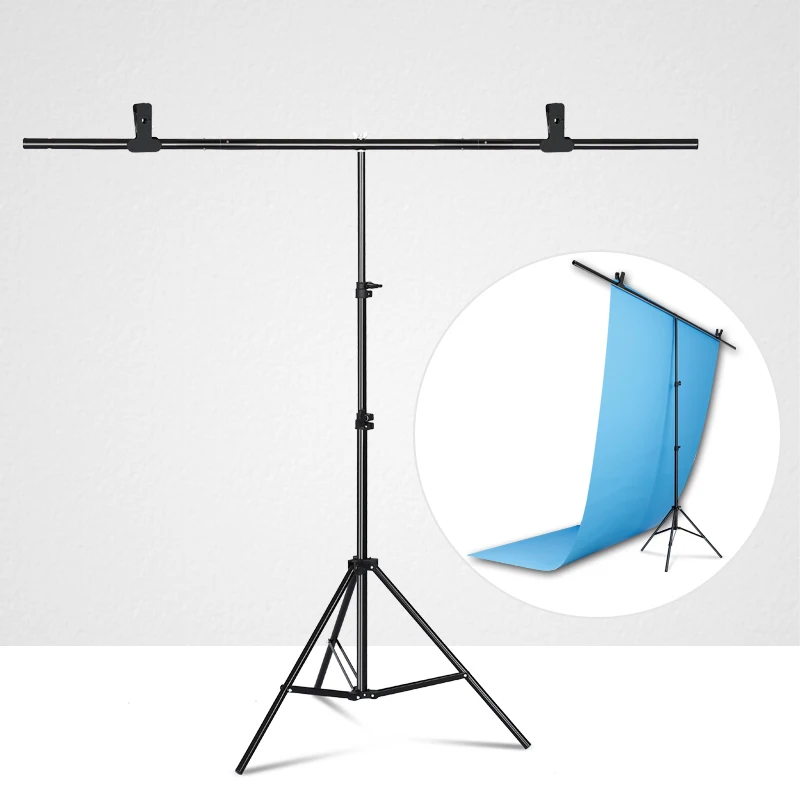  Photography T-shaped Background Backdrop Stand Adjustable Support System Photo Studio for Non-Woven