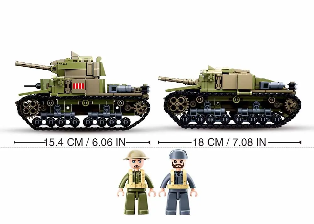 Sluban 463 шт. Второй мировой войны 2 в 1 M13/40 средний танк строительные блоки WW2 Военная Модель автомобиля игрушки как рождественский подарок для детей