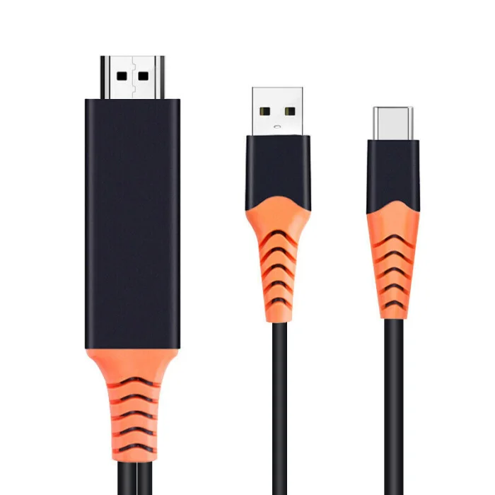 Кабель-адаптер type-C к HDMI+ USB блок питания HD адаптер кабель с USB блок питания 4K мобильный телефон компьютер HD с экраном кабель DU55