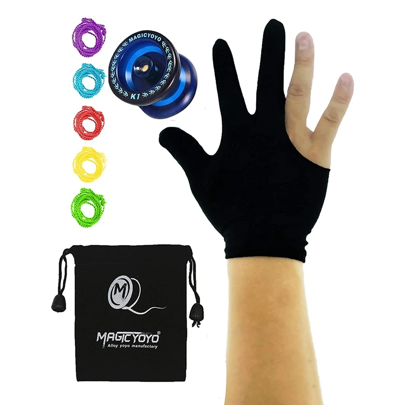 32531円 楽天 Magicyoyo N11 with Weight Ring Alloy Aluminum Unresponsive Professional Yo-yo Toy 6 Strings Glove Black With Golden 並行輸入品