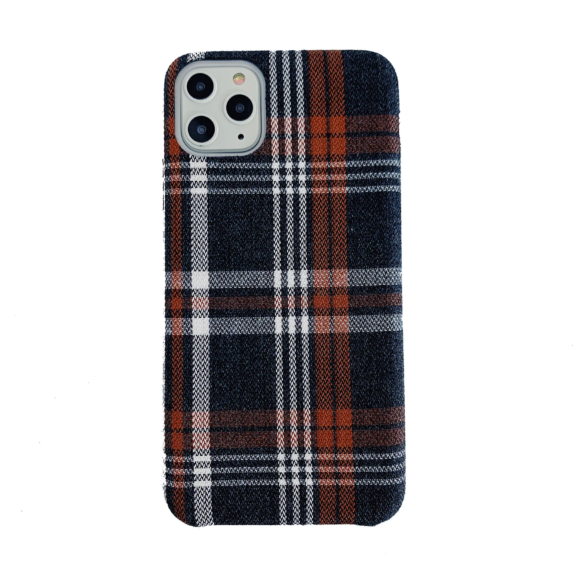 Ретро плед чехол для телефона для IPhone 11 Pro Max X XS Max устойчивый противоударный бампер чехол для IPhone 5 5SE 6 7 8 Plus Funda Armor - Цвет: orange