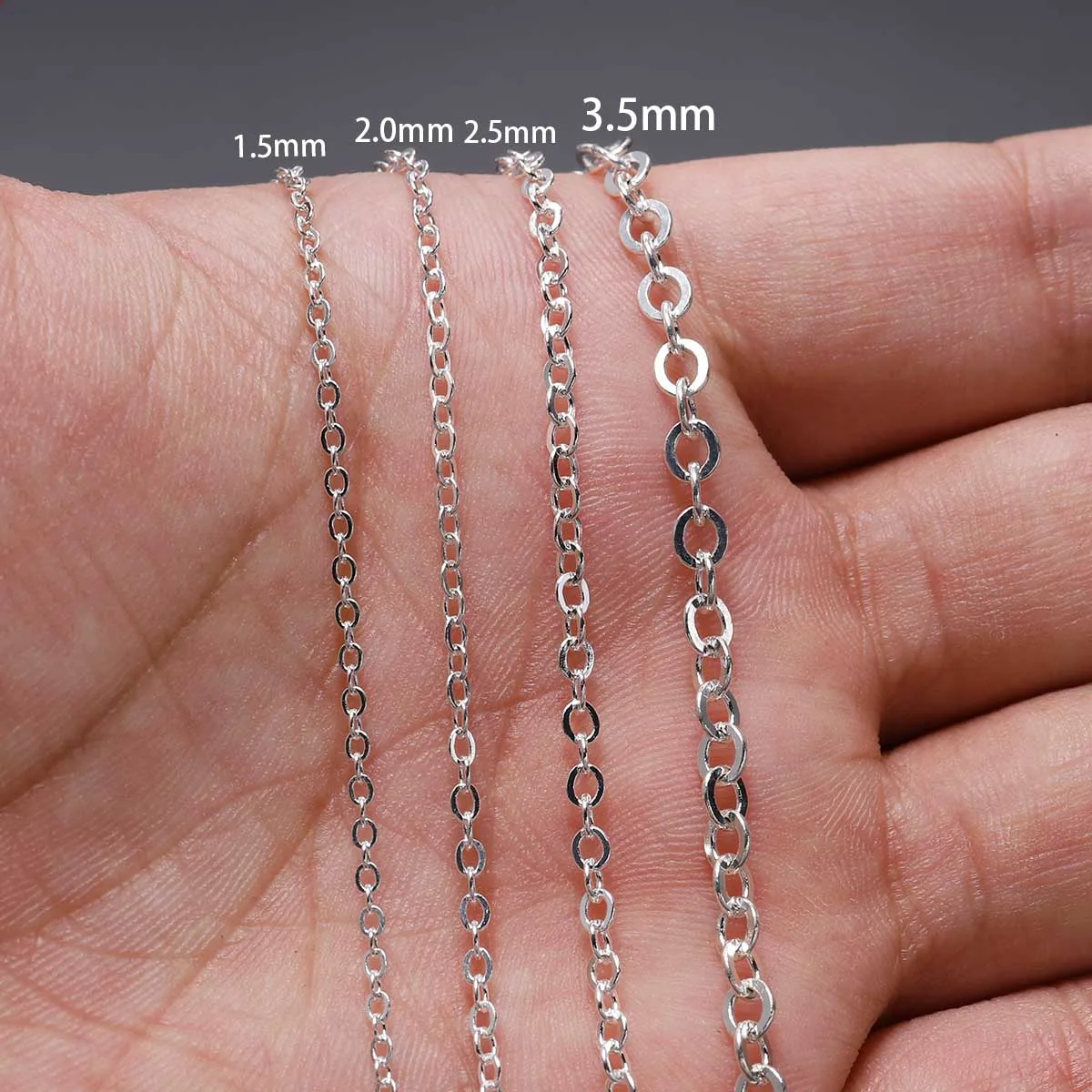 5M 1,5-2,5mm Kupfer Oval Link Halskette Kette Vergoldete Kette Für Schmuck Machen Erkenntnisse DIY Materialien Liefert Großhandel – Detail 14