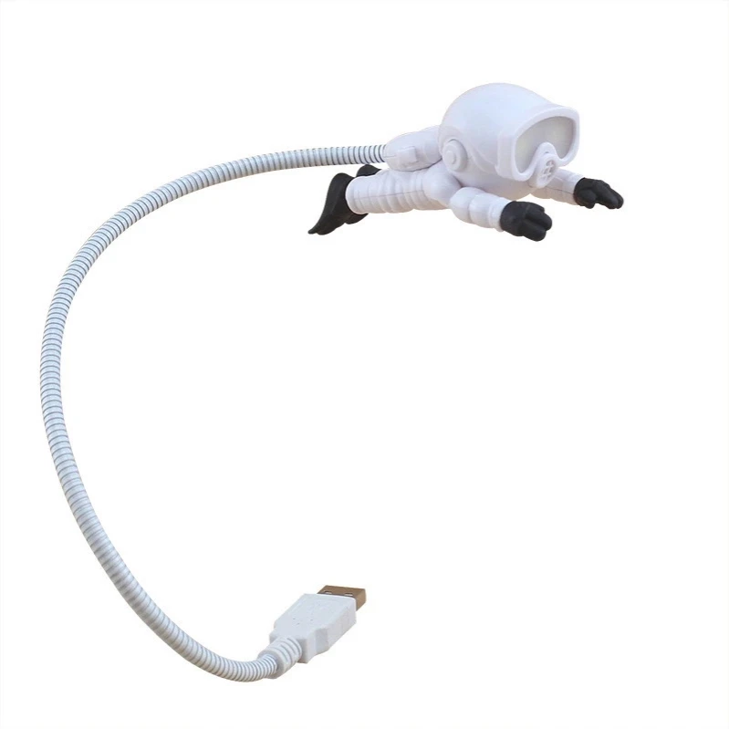 Стиль Cool Diver Frogman Light портативный ультра яркий для юсб лампа для чтения мини USB светодиодный светильник Гибкая светодиодная USB лампа USB гаджет - Цвет: Белый