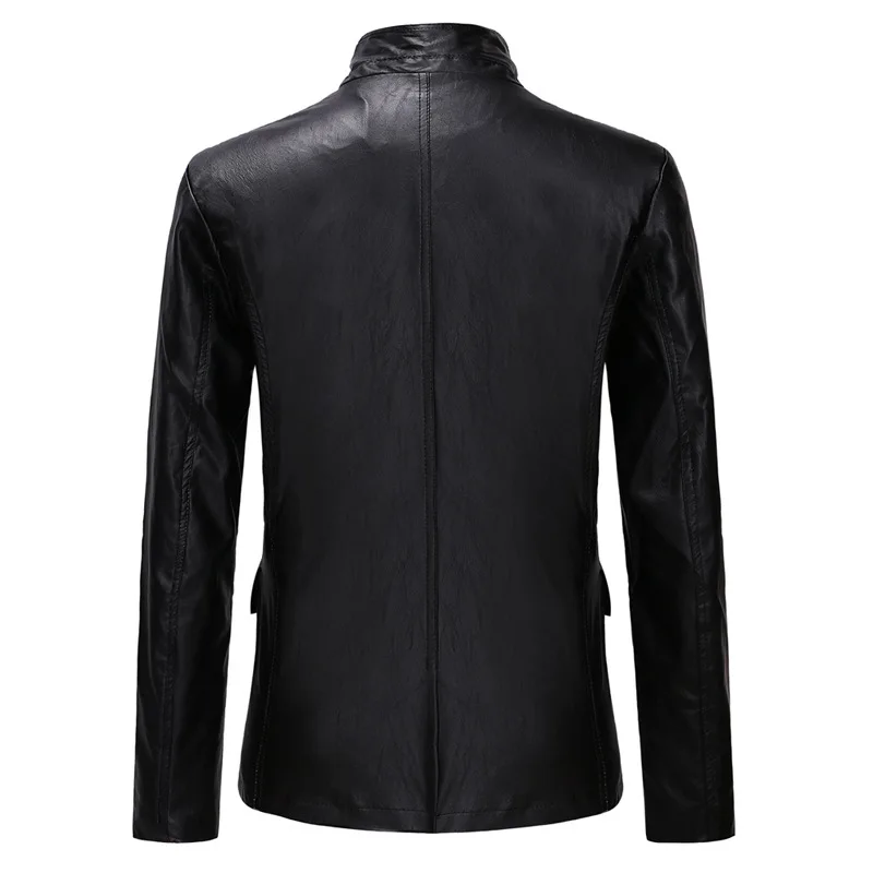 Men'S Wear Supply of Goods Autumn And Winter New Style Classic Two-Button Men Casual Slim Fit Stand Collar pi xi zhuang 528