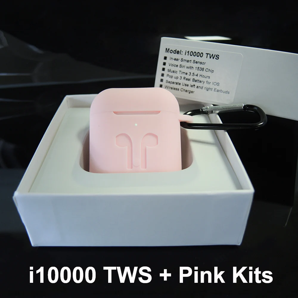 i10000 Pink Kits I10000 TWS Bluetooth наушники gps местоположения для IOS Беспроводные наушники гарнитура для смартфона PK i200 i500 i90000 TWS - Цвет: i10000 Pink Kits