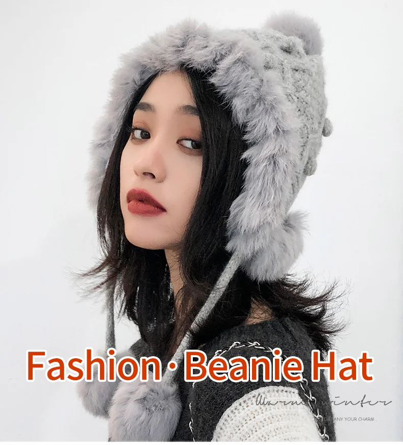 Зимние женские шапки вязаные Gorros утепленные женские повседневные меховые шапки с шариками Camel Windbreak зимняя Круглая Шапочка без полей