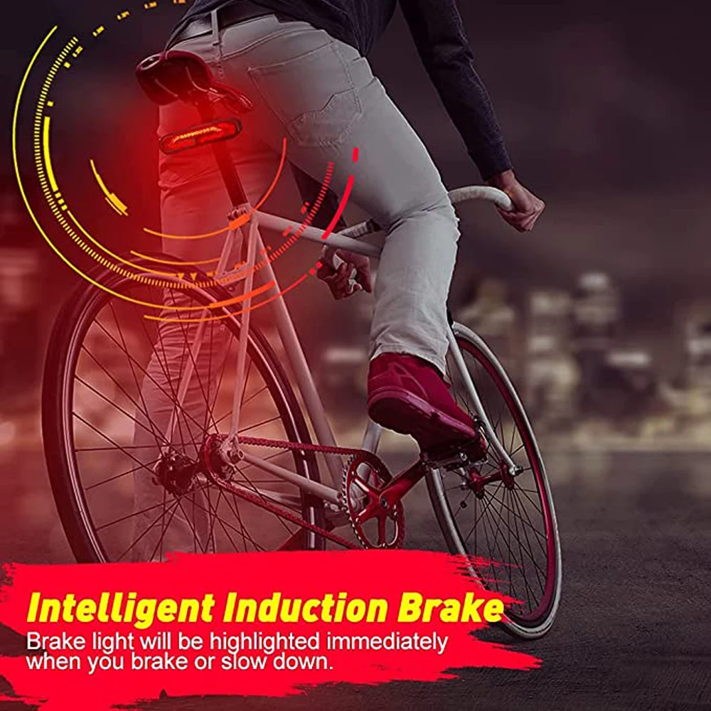 Luce posteriore ricaricabile Smart Bike, telecomando antifurto clacson di allarme  bici con indicatori di direzione freno luce posteriore automatica on / off  impermeabile