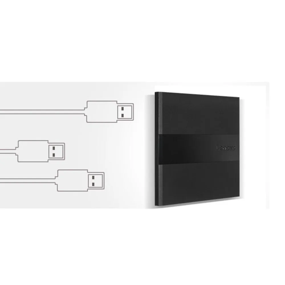 Lenovo 8X USB2.0 Внешний Оптический привод Dvd горелки мобильный оптический привод совместимый для Win7/8/10/Xp/для Apple Mac двойная система
