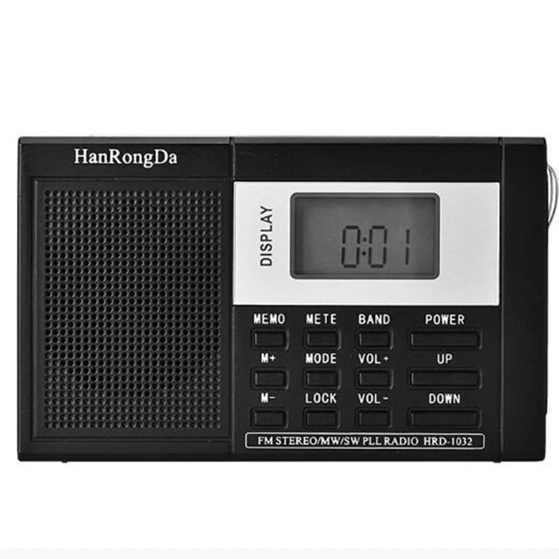 Светодиодный Радио Колонки портативный FM/AM радио mw и SW плеер цифровой мини радио Многофункциональный портативный стерео FM радио RD. 1032
