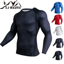 SJ-MAURIE рубашки для бега мужские с длинным рукавом быстросохнущие футболки для бега обтягивающие майки Рашгард фитнес открытый спортивный цикл
