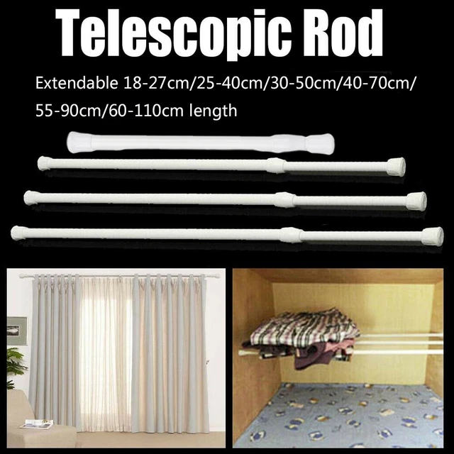 Varillas telescópicas para cortina, palos extensibles para baño, colgador  cargado ajustable para el hogar - AliExpress