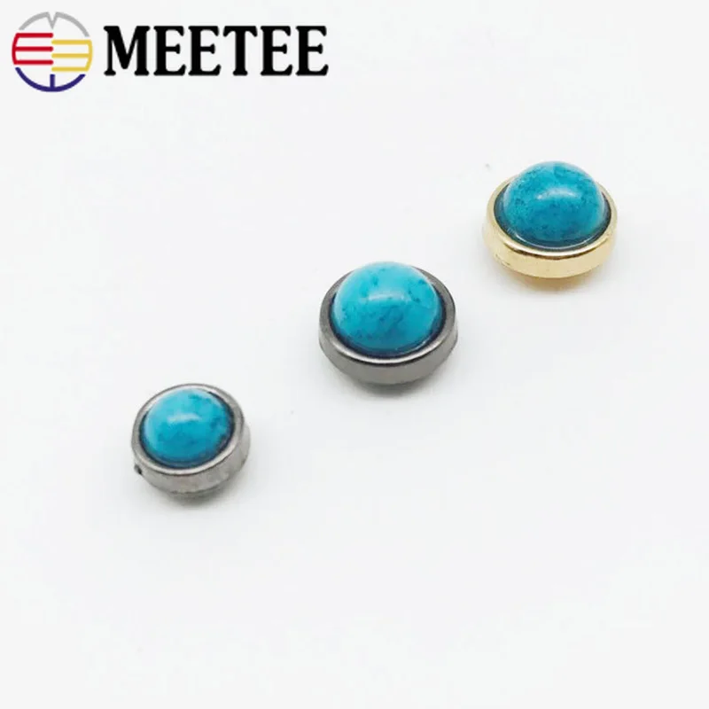 Meetee 100/200 шт 8/10/12 мм Металлические жемчужные заклепки пряжки разноцветные бусы гвоздь заклепка кнопки «сделай сам», сумки с украшением пряжки запасные части