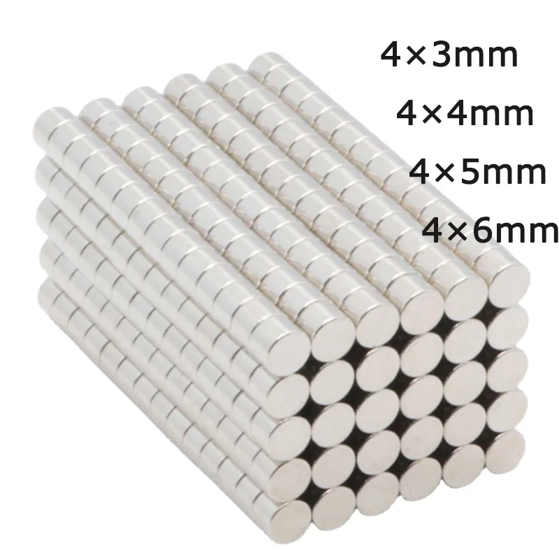 50 100PCS 4x3,4x4,4x5,4x6mm Rare Earth Neodymium Magnet N35 Permanent NdFeB ,Mini Small Round Strong powerful Magnetic Magnets