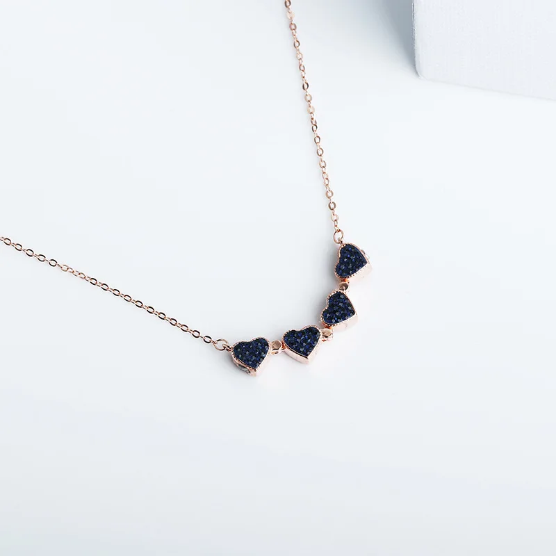 Прямая 925 Серебряное двухстороннее ожерелье с подвеской в виде сердца Черное Красное синее розовое магнитное ожерелье для женщин ювелирное изделие подарок