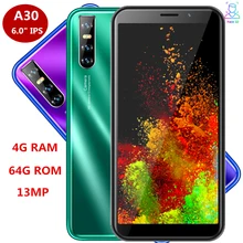 A30 quad core smartphones 4G RAM 64G ROM 6.0