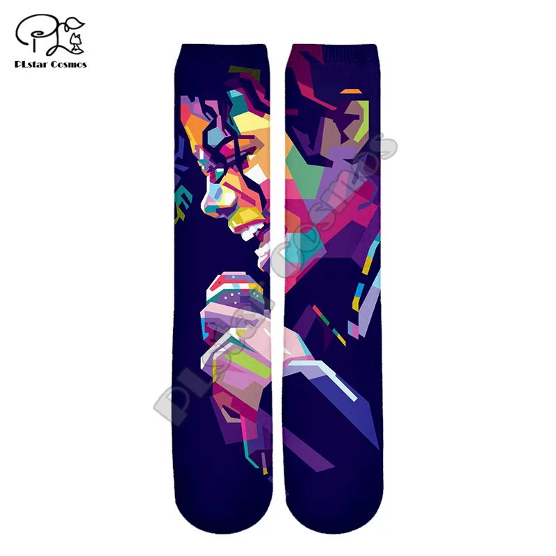 PLstar Cosmos Newest Pop King Singer Musician Michael Jackson HipHop 3DPrint Women/Men/Boy/Girl Cool Warm Cotton Ankle Socks A4
