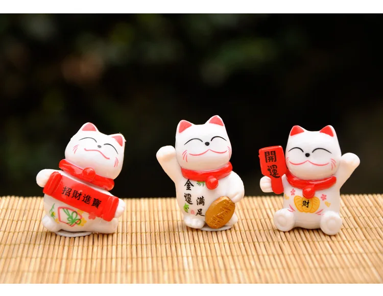 Новые продукты Lucky Cat семейная коллекция счастье кукла украшение твердая кукла автомобиль суккулент цветок Горшечное растение торт украшение