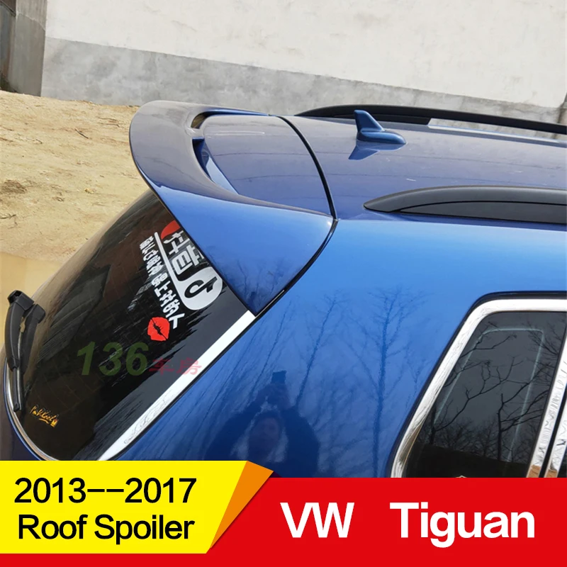 Применение для Volkswagen Tiguan, спойлеры на крышу кабины 2013, 14, 15, 16, 17, года глянцевое углеродное волокно для заполнения полостей/frp зад крыш крылатых votex аксессуары для стайлинга