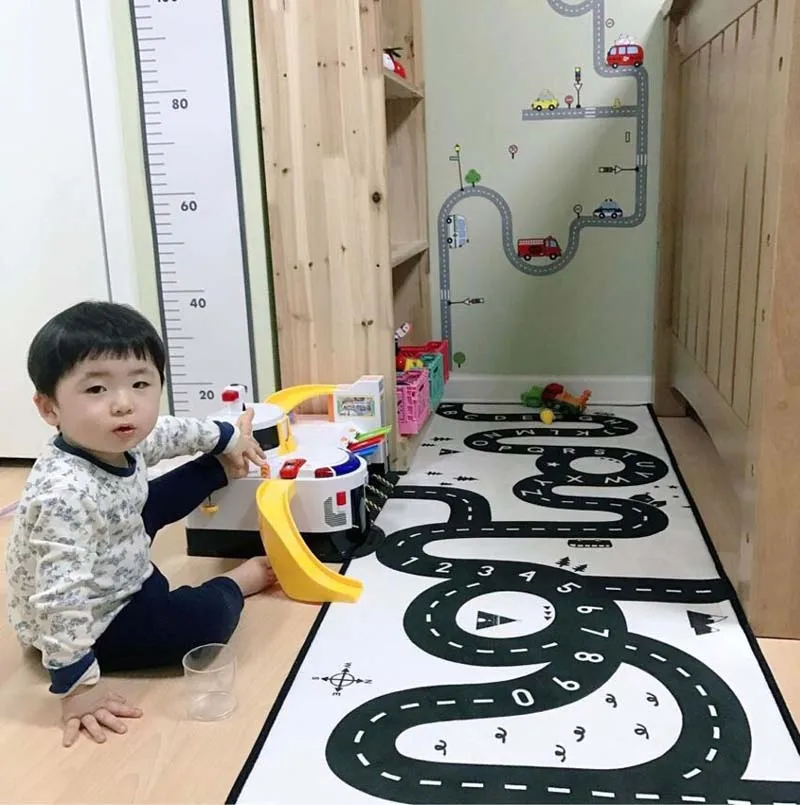 Детский коврик для ползания, дорожные буквы, игровые ковры, детский игровой матрас, прикроватный коврик, домашний декор