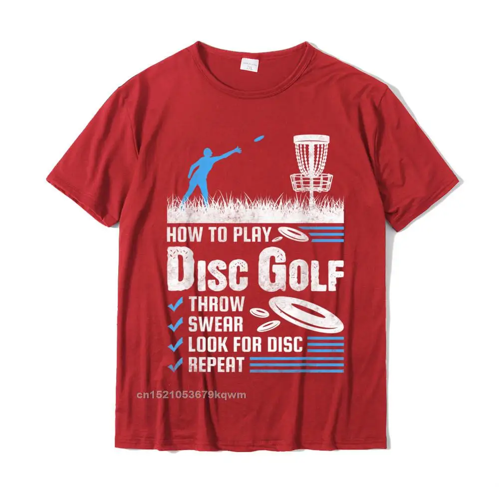 Summer Top T-shirts Short Sleeve Unique Brand Men April FOOL DAY Tees Unique Tee Shirt Crewneck Pure Cotton Wholesale Funny How To Play Disc Golf T-Shirt__4441 red