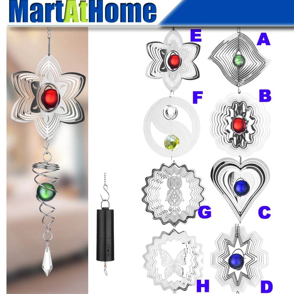 With Motor 3D Metal Hanging Wind Spinner/Wind Chime with Helix Spiral Tail With Motor 3D Metal Hanging Wind Spinner/Wind Chime with Helix Spiral Tail