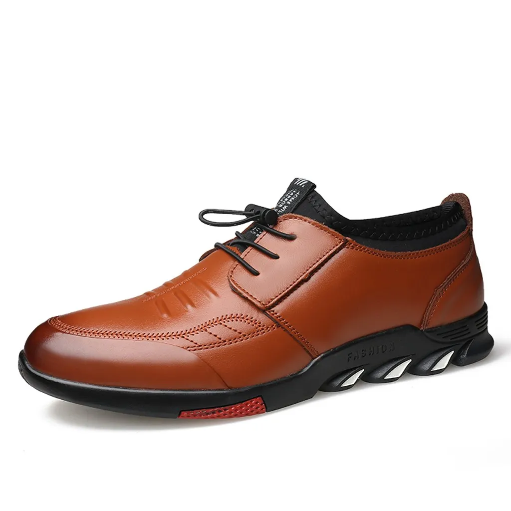 

SAGACE Leather Men Casual Shoes Luxury Brand 2019 Mens Loafers Moccasins Solid Color Breathable Slip on Driving Shoes