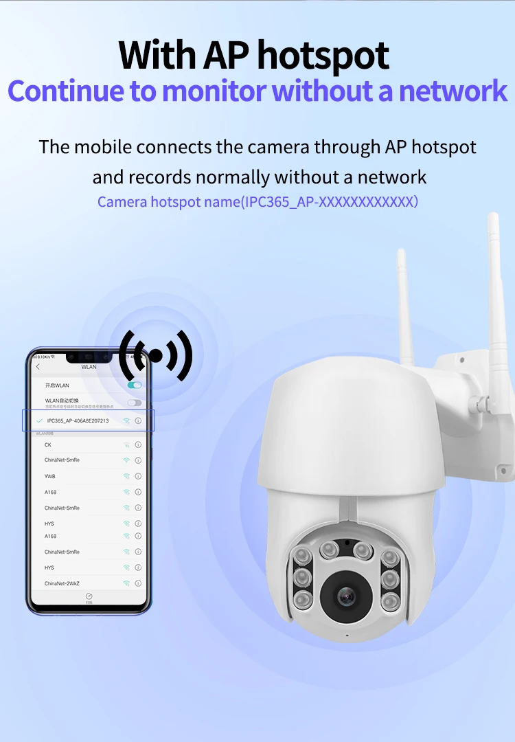 1080P HD IP CCTV камера водонепроницаемый открытый WiFi PTZ Безопасности Беспроводной ИК камера AU