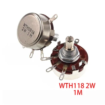 

5PCS WTH118 2W 1A Potentiometer 1M ohm WTH118-2W Round Shaft Carbon Rotary Taper Potentiometer