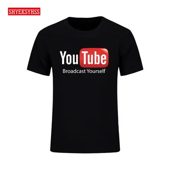 

Men's Summer T shirt YouTube Logo Print Clothing Top Tshirt Street Cotton T-shirt
