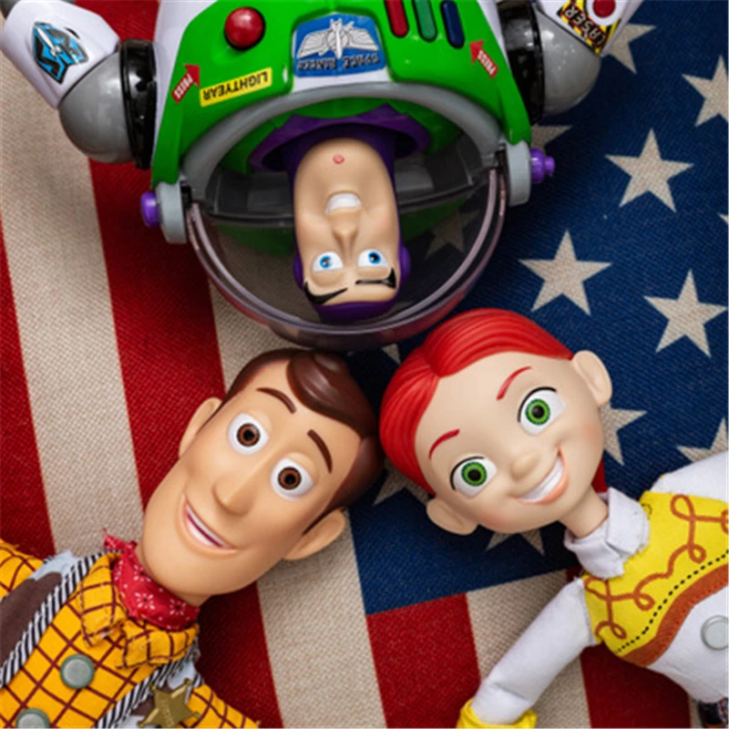 Figuras de acción de Pixar Toy Story 3 4 para niños, Woody Jessie parlante, modelo de cuerpo de tela, muñecos de colección limitada de 40cm, regalos para niños
