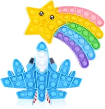 Jouets sensoriels Pop Fidget pour enfants, 2 pièces, pour les besoins spéciaux des météores, autisme, en Silicone, Anti Stress, Anti anxiété 