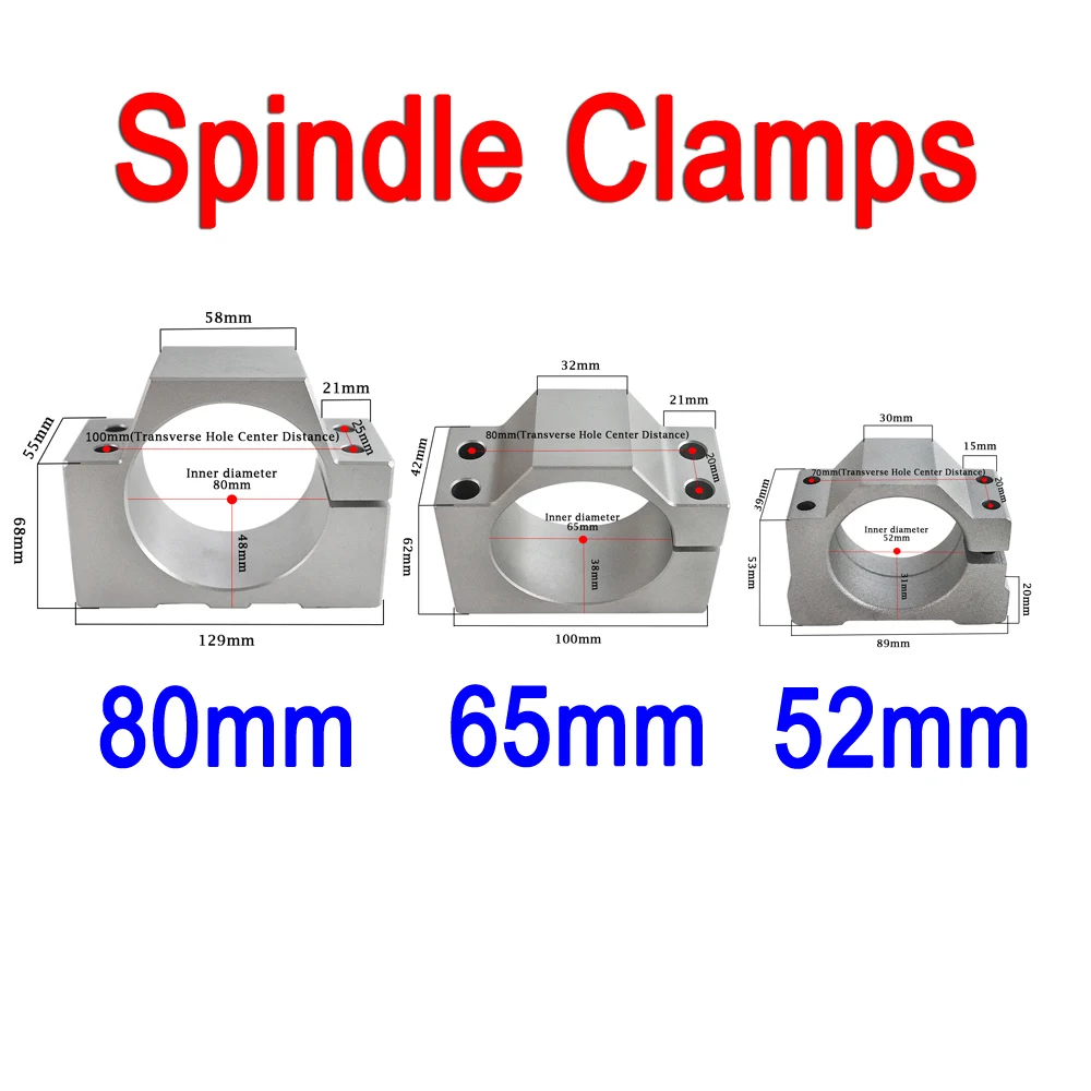 

52mm 65mm 80mm Spindle Clamp Mounting Bracket cnc carving machine clamp spindle motor holder jig