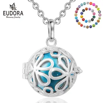 

Eudora 20mm Beautiful Daisy cage locket Necklace Harmony bola ball sound Necklace Jewelry For Women baby fashion Jewelry K103