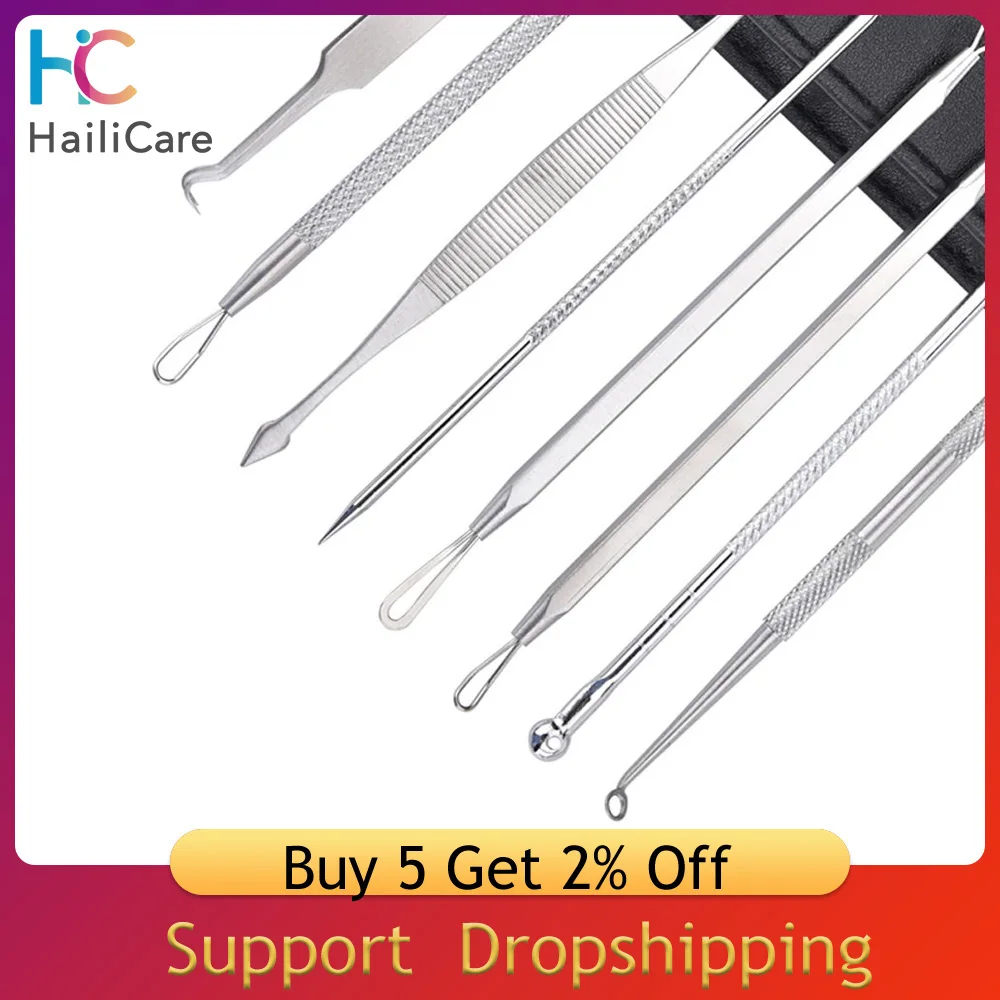 Набор инструментов для удаления угрей из нержавеющей стали 8 шт./лот|Устройство