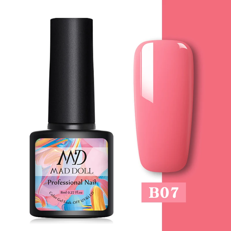 2-B07 MAD DOLL 8 мл Гель-лак для ногтей сладкий красочный долговечный замачиваемый УФ Гель-лак для ногтей One-shot Nail Art DIY beauty Design гель - Цвет: 2-B07