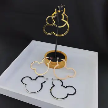 

New Mini Cartoon Cute Style Mickey Minne Stud Earrings For Women Femme Bijoux