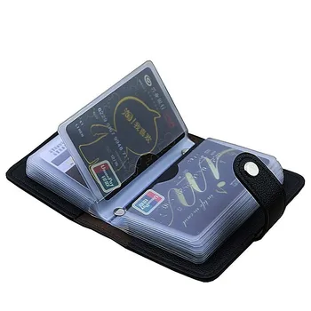 

New PU Leather Function 24 Bits Card Case Business Card Holder Men Women Credit Passport Card Bag ID Passport Card Wallet H088