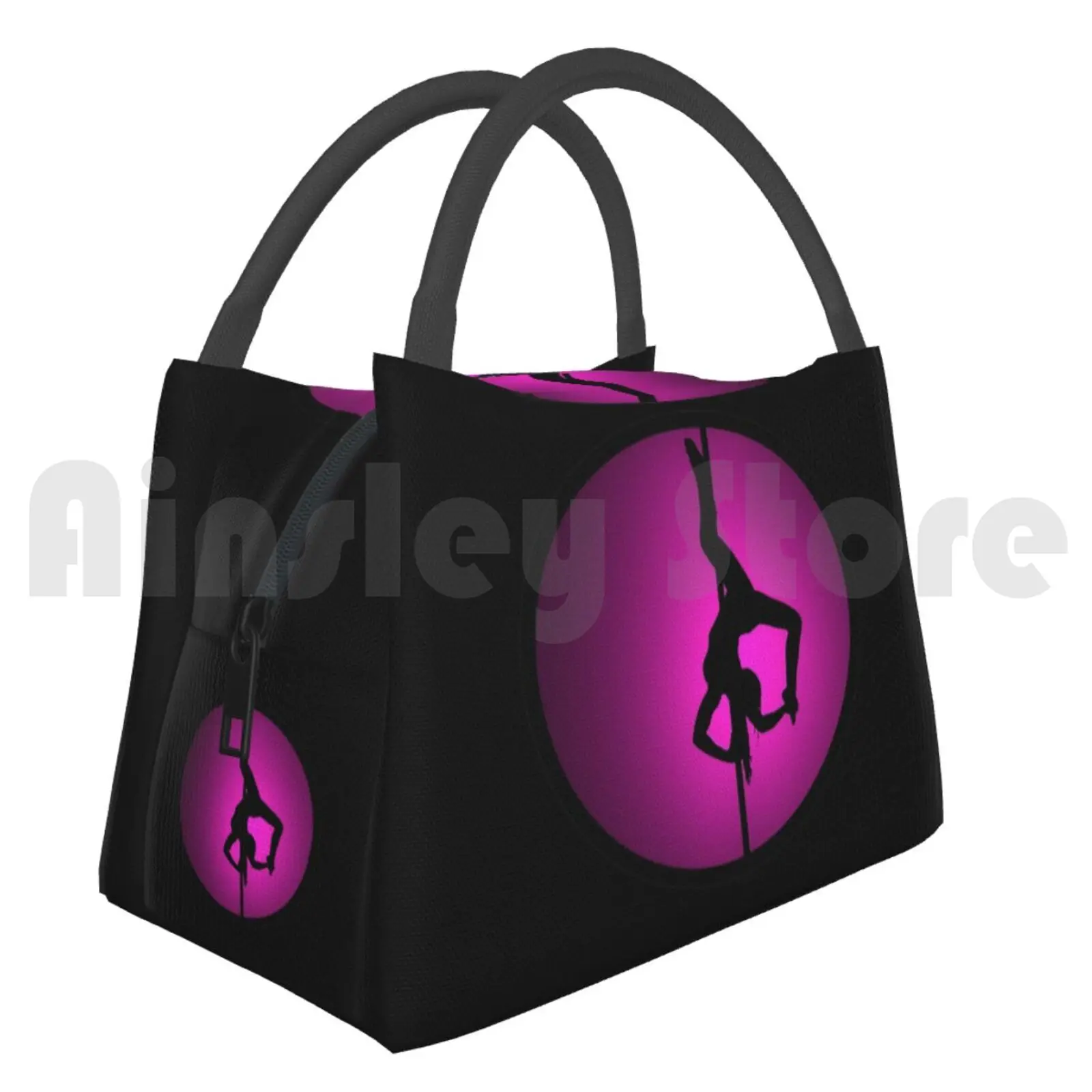 Portable Insulation Bag Pole Fitness Dancer Pole Dance Dancer Fitness Fit Workout Pink Girl Woman Silhouette